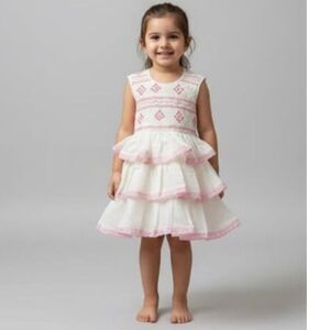 Smocking Embroidery Cotton baby girl's dress 18-24m